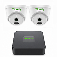 Комплект IP видеонаблюдения Tiandy на 2 камеры 2Mp (внутренний)