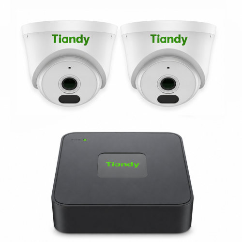 Комплект IP видеонаблюдения Tiandy на 2 камеры 2Mp (внутренний)