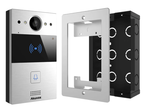 Вызывная панель одноабонентская Akuvox R20A In-Wall с коробкой для врезного монтажа в комплекте