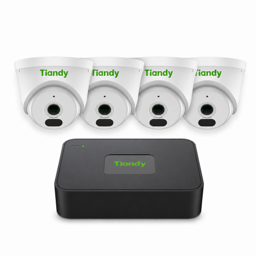 Комплект IP видеонаблюдения Tiandy на 4 камеры 2Mp (внутренний)
