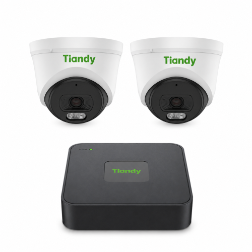 Комплект IP видеонаблюдения Tiandy на 2 камеры 4Mp (внутренний)