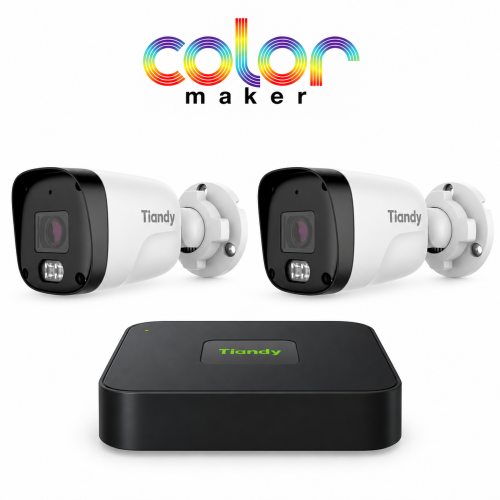 Комплект IP видеонаблюдения Tiandy CM на 2 камеры 4Mp (уличный)