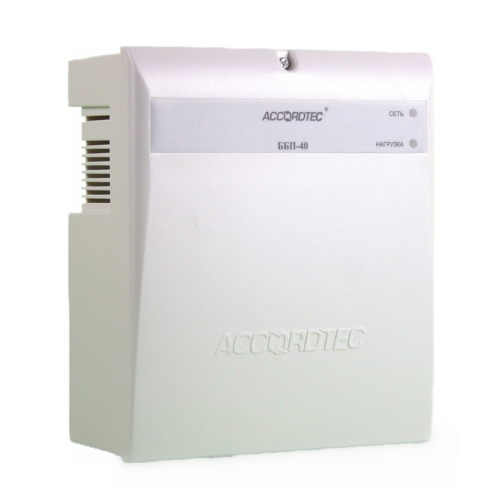 Бесперебойный блок питания 12В  4А Accordtec ББП-40 Исп.1 (пластик белый)