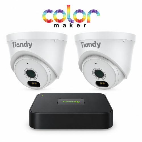 Комплект IP видеонаблюдения Tiandy CM на 2 камеры 4Mp (внутренний)
