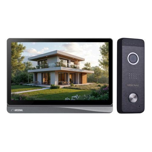 Комплект видеодомофона Arsenal Ювента 8 FHD TUYA (чёрный) + Рокси FHD (чёрный)