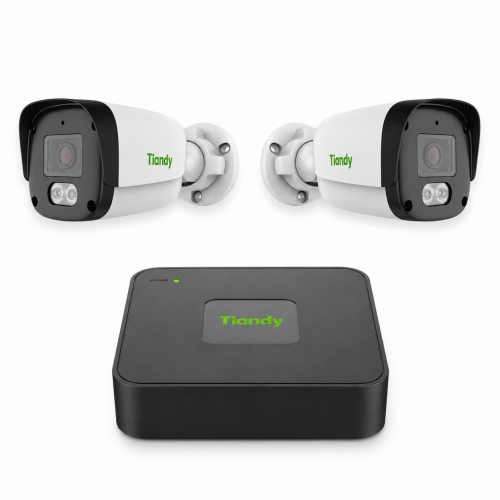 Комплект IP видеонаблюдения Tiandy на 2 камеры 4Mp (уличный)