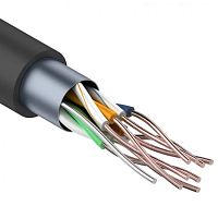 Кабель витая пара REXANT F/UTP, категория 5e, PE, 4PR, 24AWG, внешний, черный, 305 м (барабан)
