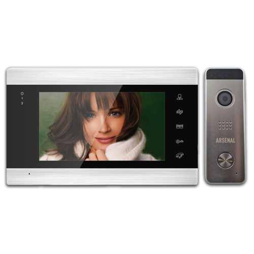 Комплект видеодомофона Arsenal Сириус FHD TUYA (серебро) + Рокси FHD (серебро)