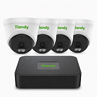Комплект IP видеонаблюдения Tiandy на 4 камеры 4Mp (внутренний)