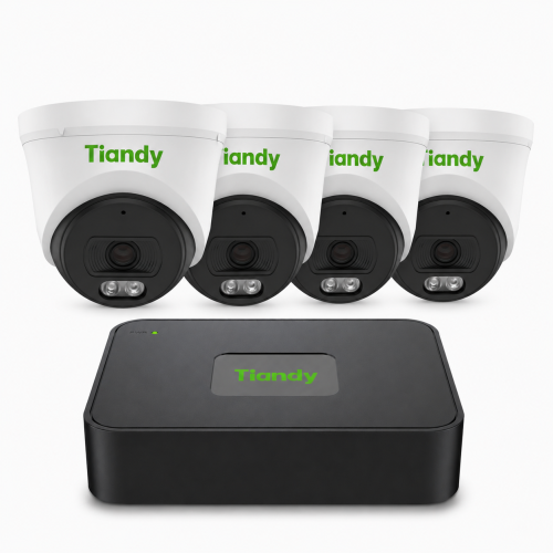 Комплект IP видеонаблюдения Tiandy на 4 камеры 4Mp (внутренний)