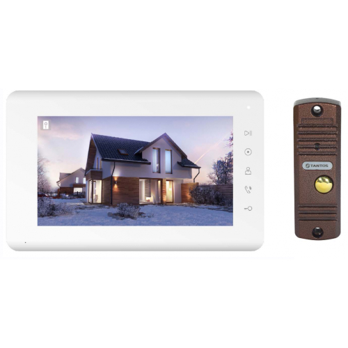 Комплект домофона Tantos Mia Kit: монитор Mia 7"+вызывная панель Walle+ (белый/медь)