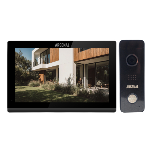 Комплект видеодомофона Arsenal Титул 10 FHD TUYA (черный) + Рокси FHD (чёрный)