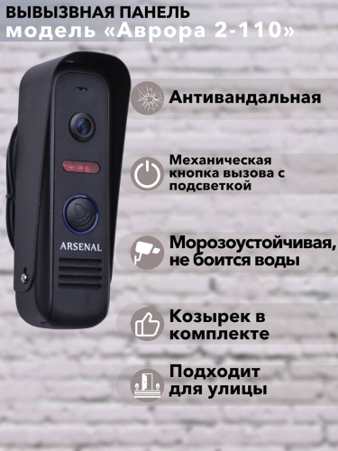 Вызывная панель Arsenal Аврора 2-110 (черный) фото 2
