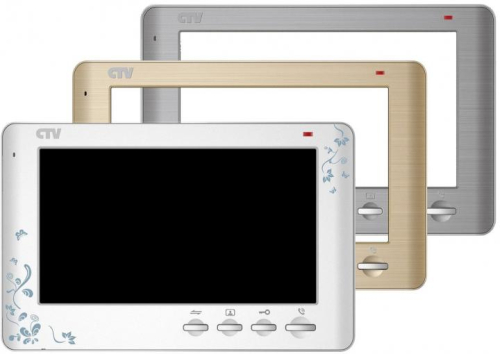 Видеодомофон CTV-M1704 SE (серебро/прованс/шампань) со сменными передними панелями