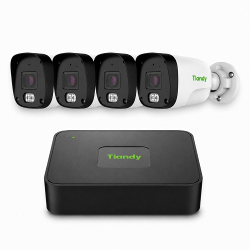Комплект IP видеонаблюдения Tiandy на 4 камеры 2Mp (уличный)