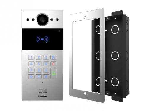 Вызывная панель многоабонентская Akuvox R20K In-Wall с коробкой для врезного монтажа в комплекте