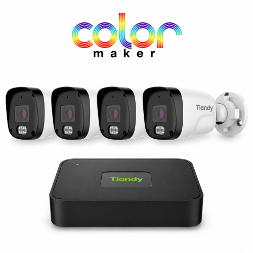 Комплект IP видеонаблюдения Tiandy CM на 4 камеры 4Mp (уличный)