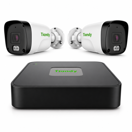 Комплект IP видеонаблюдения Tiandy на 2 камеры 2Mp (уличный)